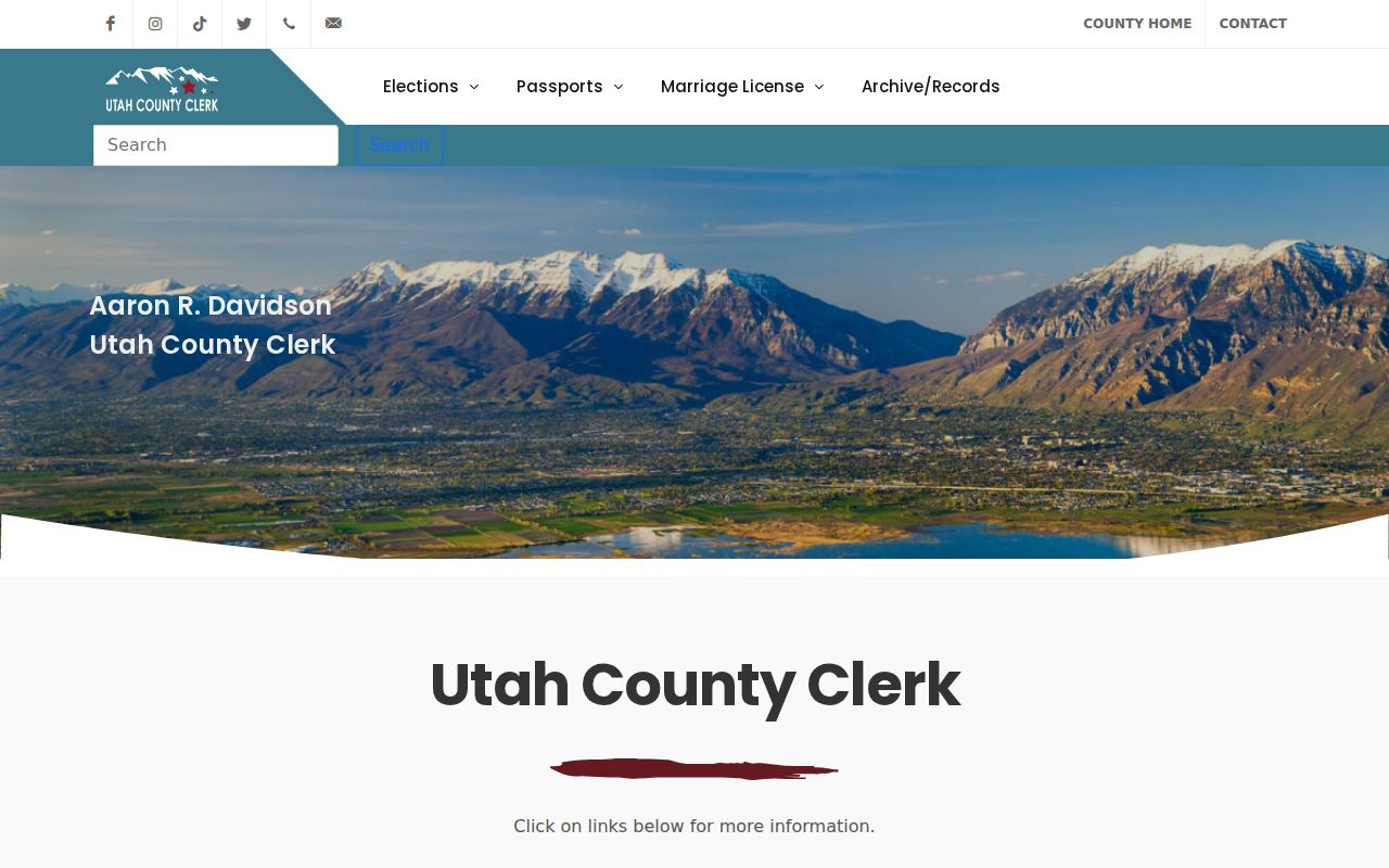 Utah County Clerk records and elections office reference for Eagle Mountain