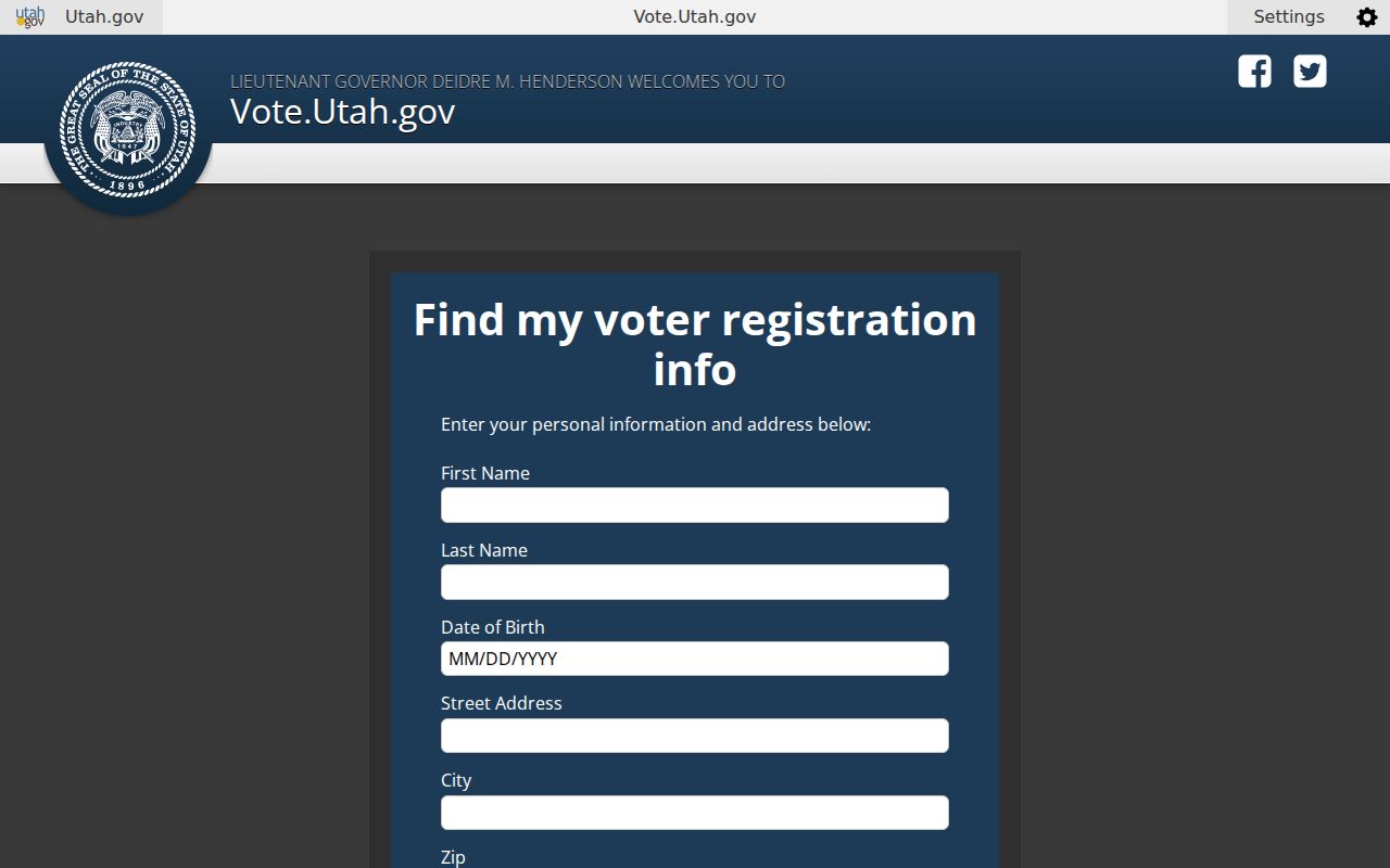 Utah voter lookup fields for Eagle Mountain resident research